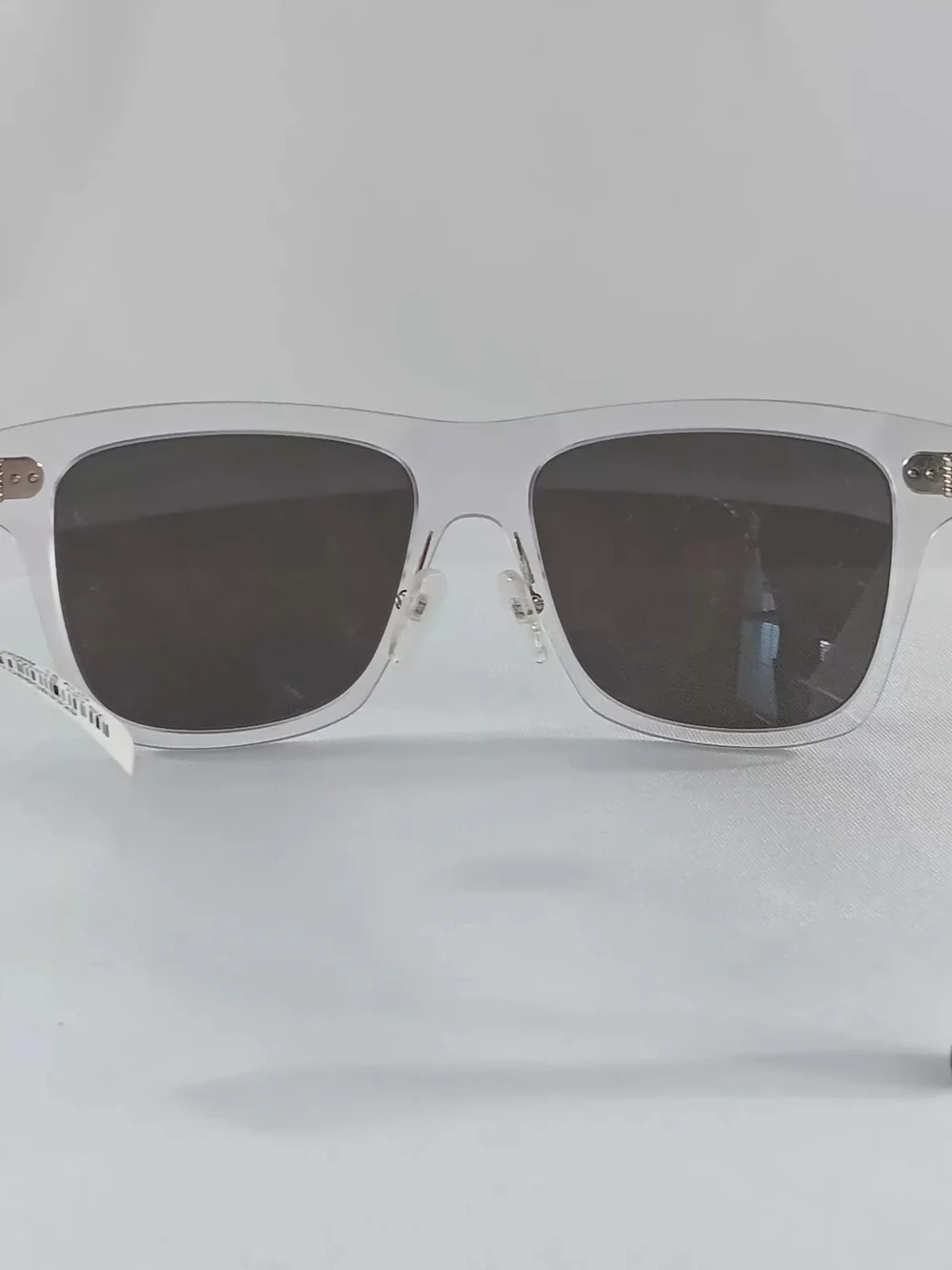 McQ by Alexander McQueen Sunglasses Translucent Black Frames Minimalist Preppy